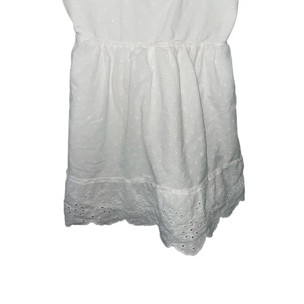 GAP KIDS Girls Size Small 6-6X White Eyelet Smocked Back Cotton Dress FLAWED